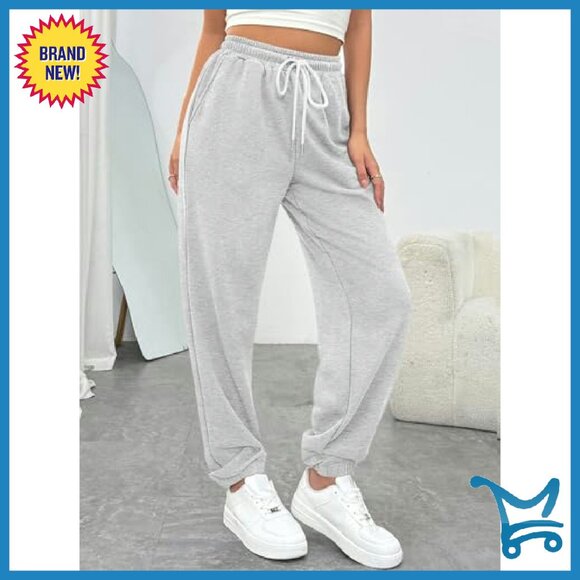 Women's Sweatpants Joggers High Waist Drawstring Pockets Lounge Athletic - Picture 4 of 7